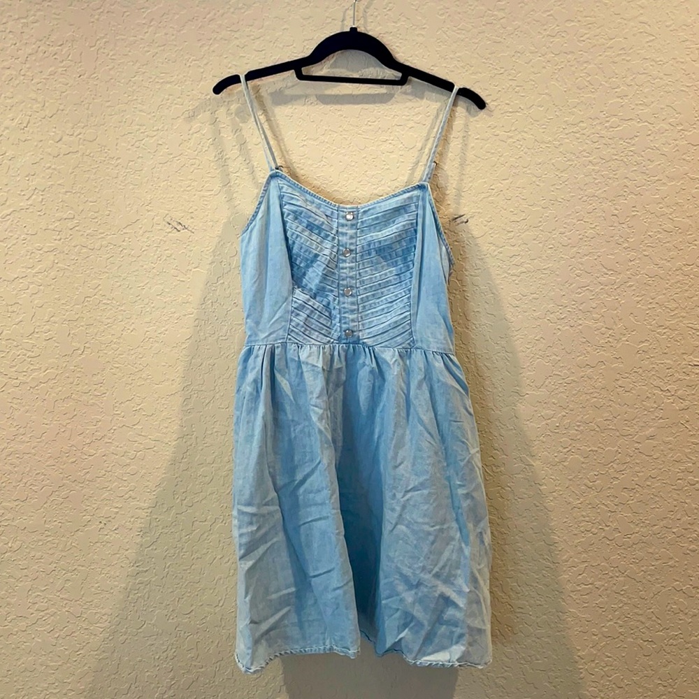 Denim style dress WITH POCKETS